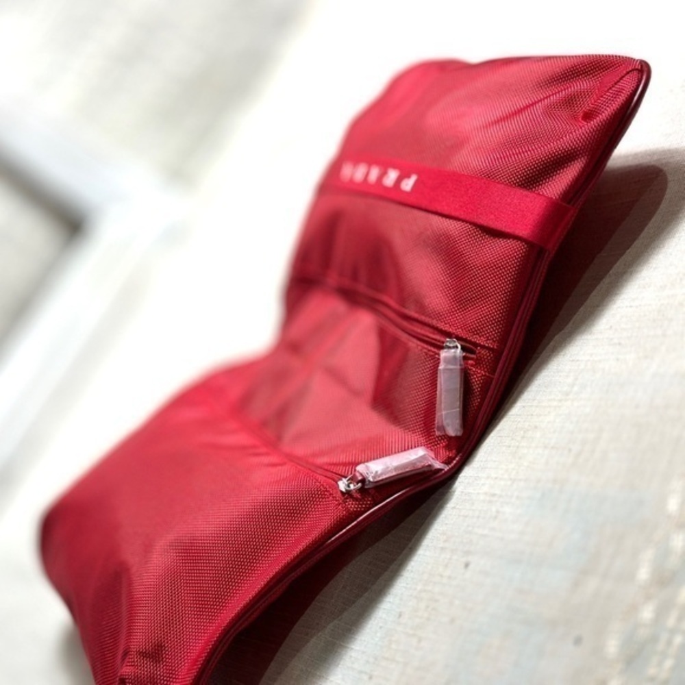 AUTHENTIC Prada red cosmetics toiletries travel or sports bag - Picture 6 of 16